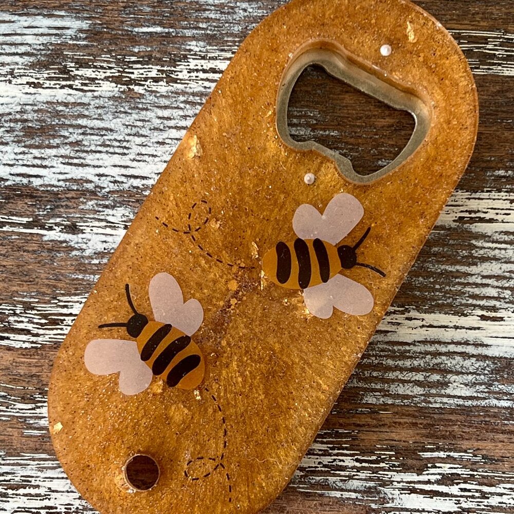 Honey Bees Resin Bottle Opener with Fridge Magnet Bar Accessories Beer Bottle Op